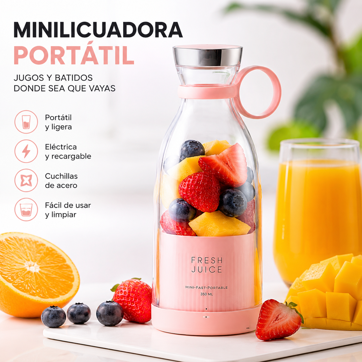 🍓 MiniBlend™ – Licuadora Eléctrica Portátil